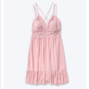 Pink Victoria’s Secret crochet lace dress size M